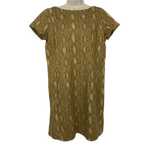 Ralph Lauren Dress Womens Large Shift Short Sleeve Snake Animal Print LRL Summer
